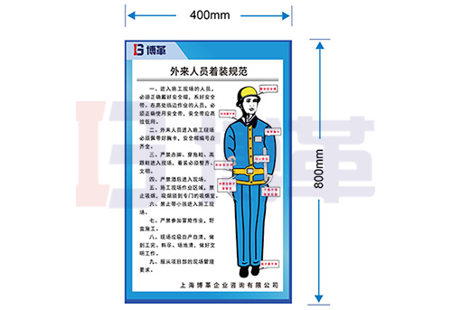 承包商、訪客著裝規范標識牌